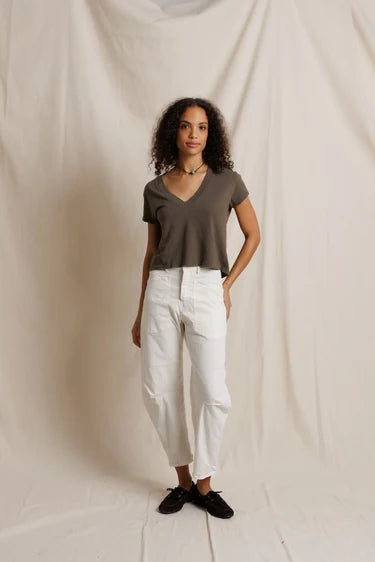 Alanis V Neck Tee Tops Perfect White Tee