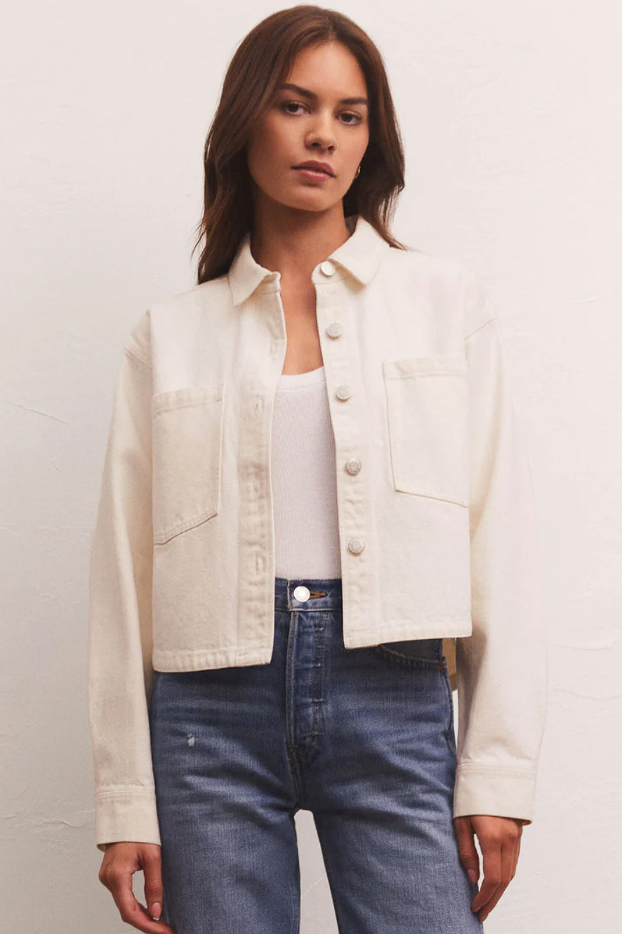 All Day Cropped Denim Jacket - The Canyon