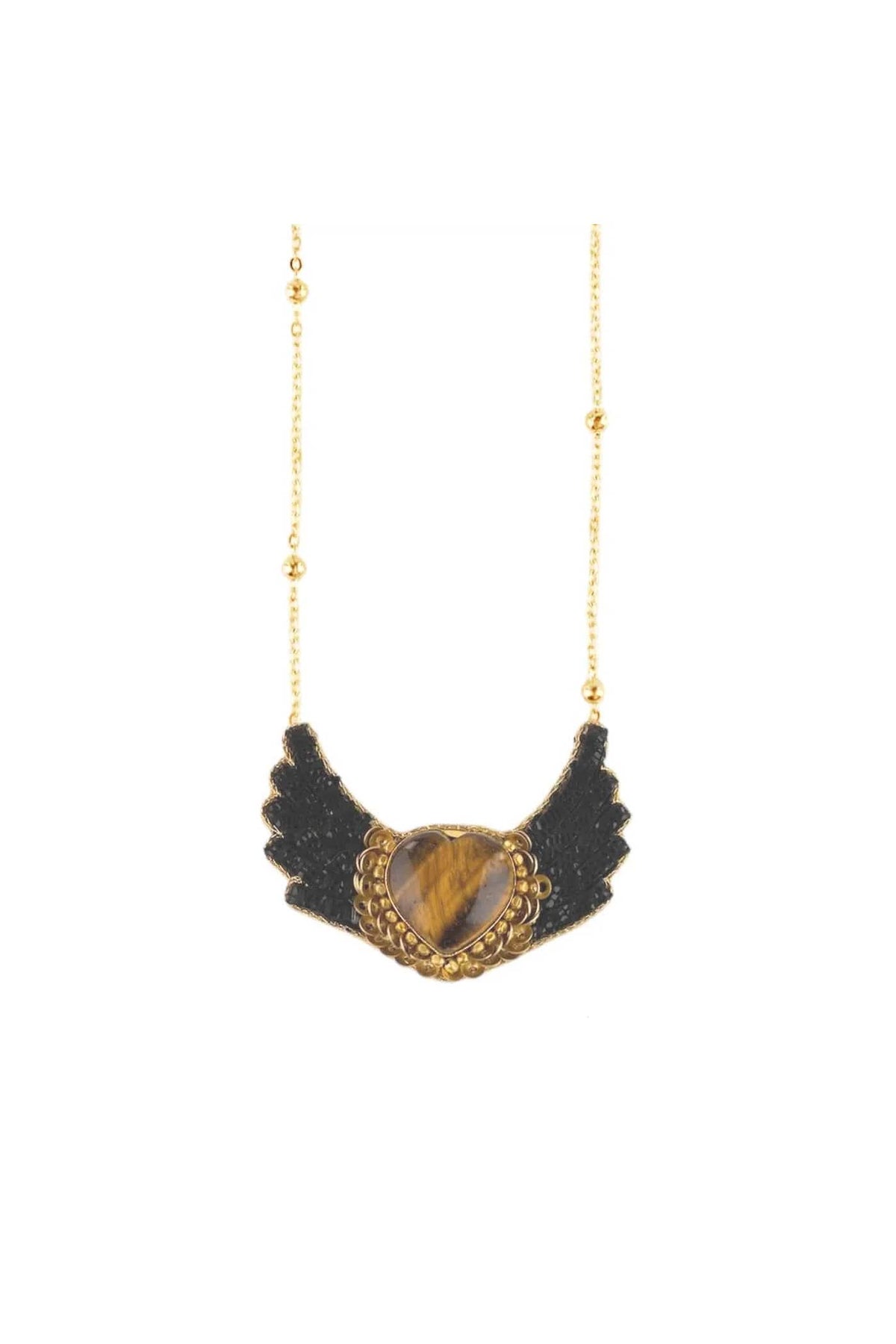 Analia Short Necklace - Black Lizard Jewelry Nahua
