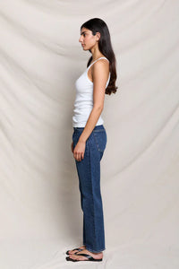 Annie Ribbed Tank Tops Perfect White Tee