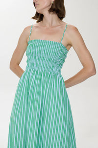 Bianca Dress - Green Blue Stripe Dresses Pistola