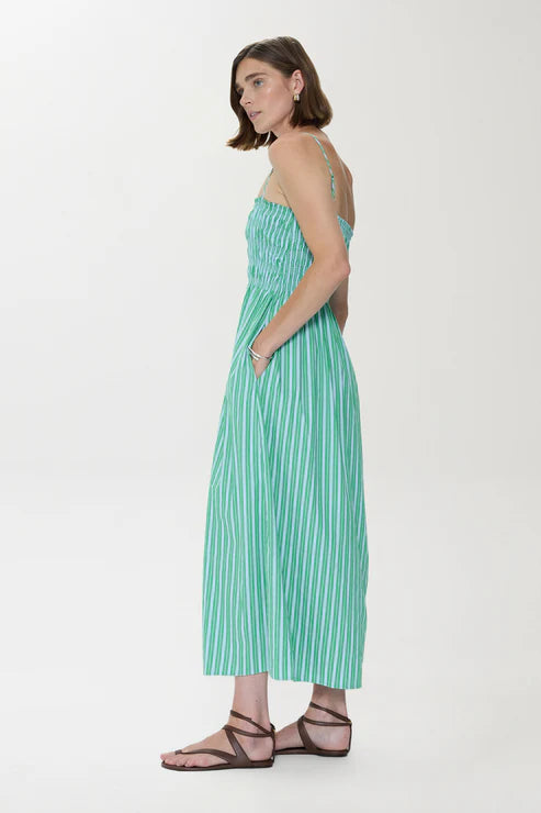 Bianca Dress - Green Blue Stripe Dresses Pistola
