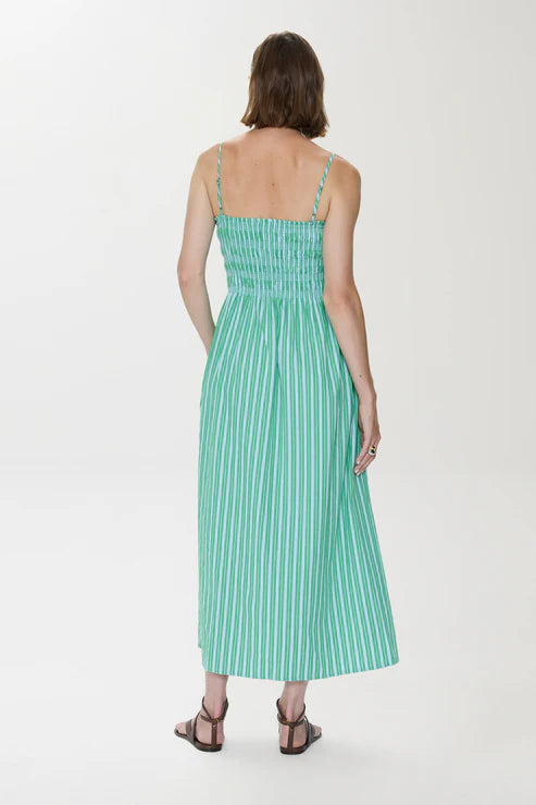 Bianca Dress - Green Blue Stripe Dresses Pistola