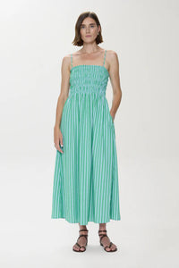 Bianca Dress - Green Blue Stripe Dresses Pistola