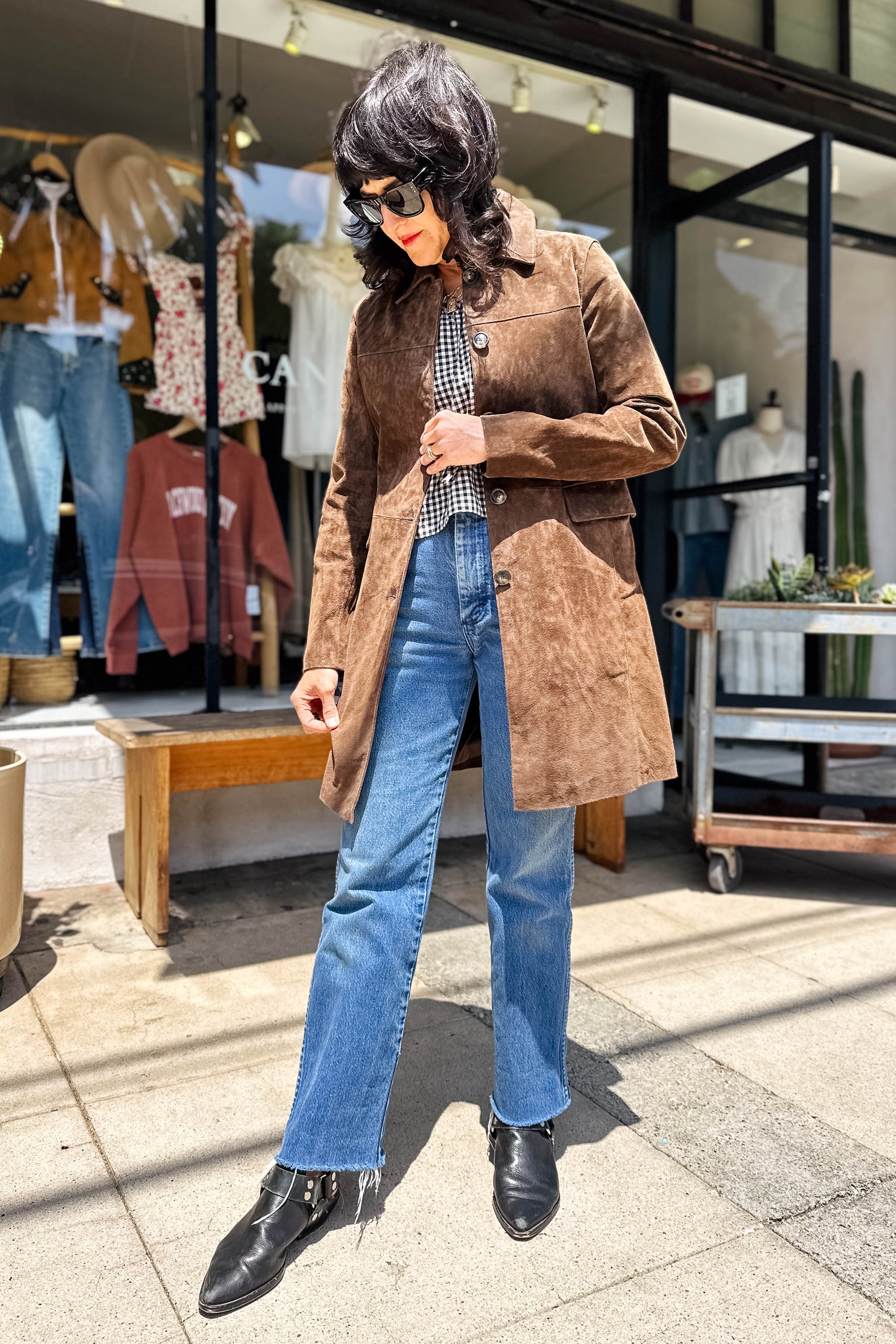 Black Coffee Suede Jacket Outerwear Blank NYC