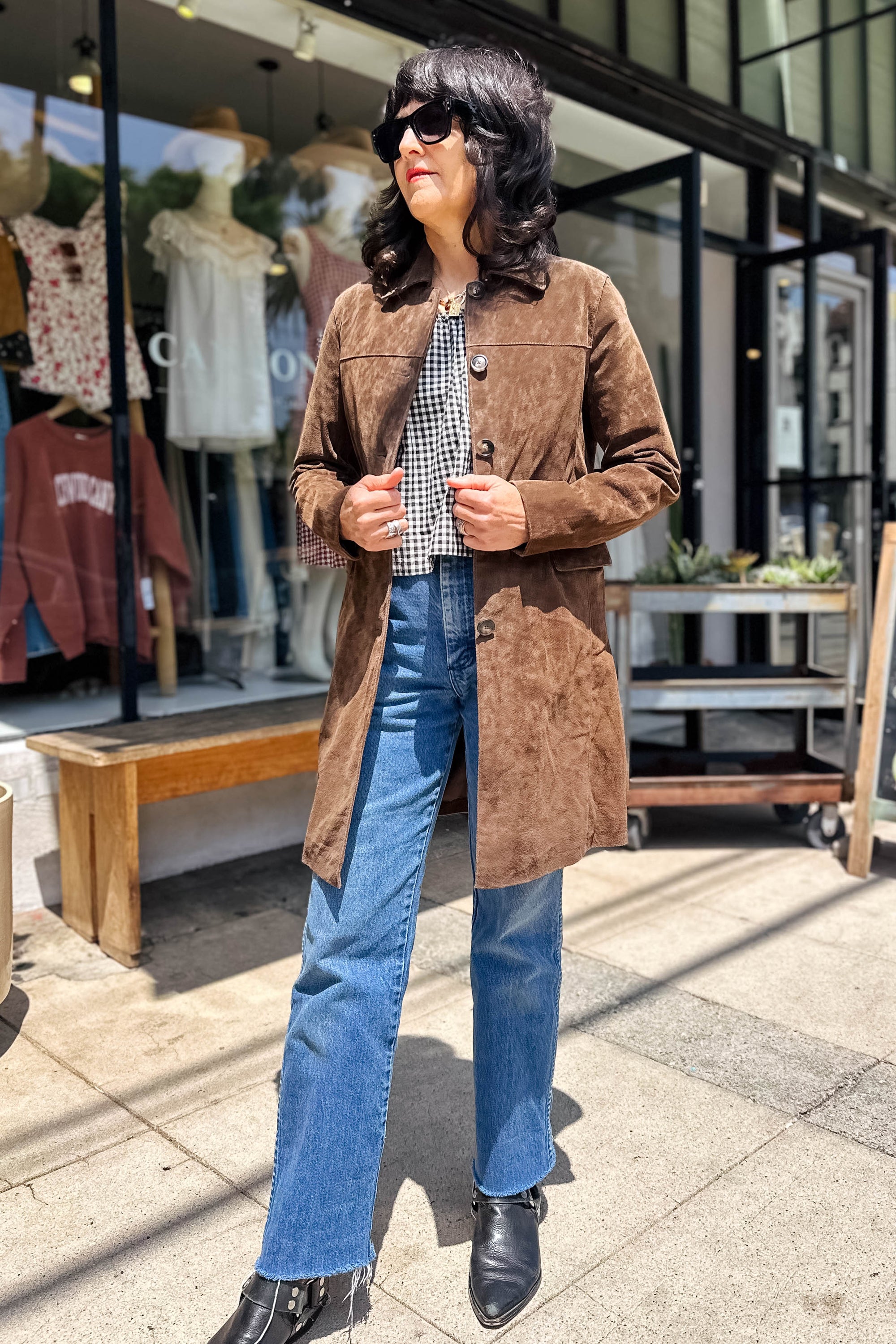 Black Coffee Suede Jacket Outerwear Blank NYC