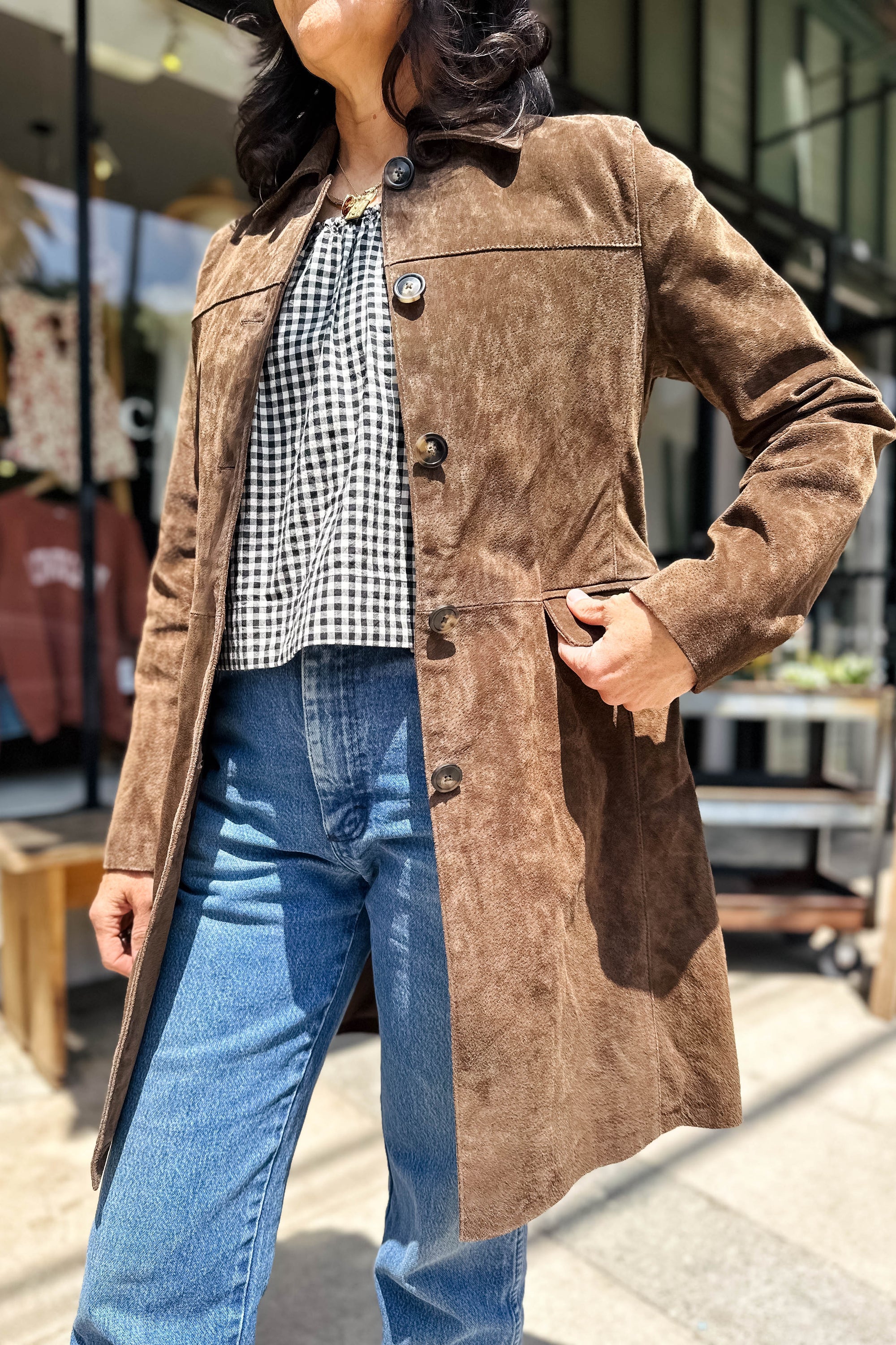 Black Coffee Suede Jacket Outerwear Blank NYC