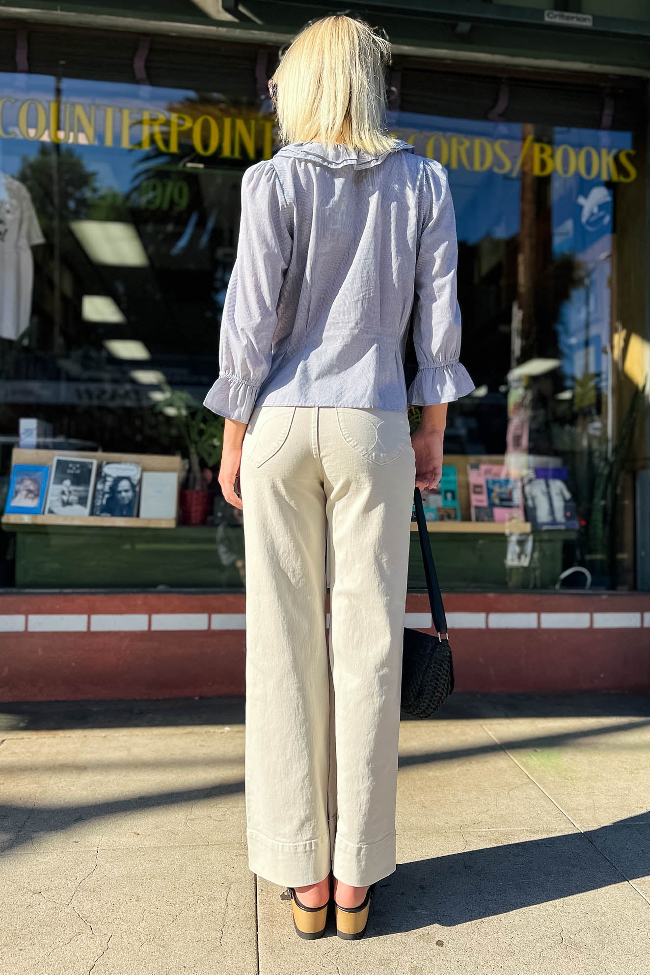 Emma Blouse - Pinstripe Tops Cameo