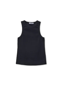Daphne Heavy Rib High Neck Tank Tops Perfect White Tee