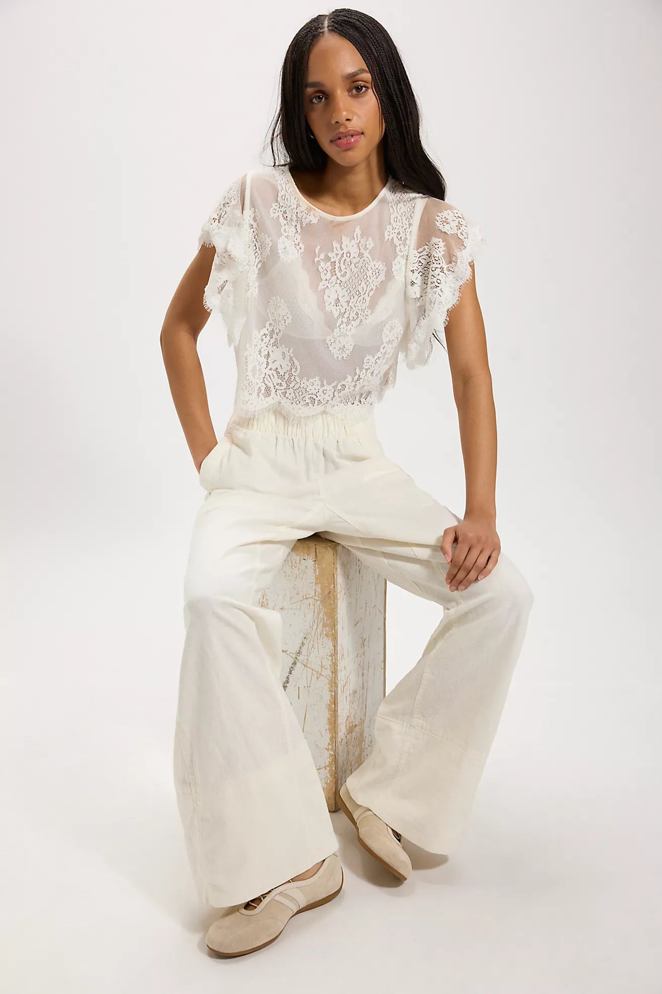 Days End Linen Pull On Bottoms Free People