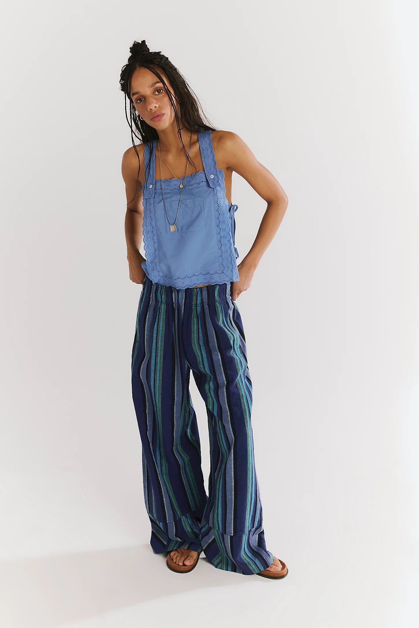 Days End Solar Linen Stripe - Navy Combo