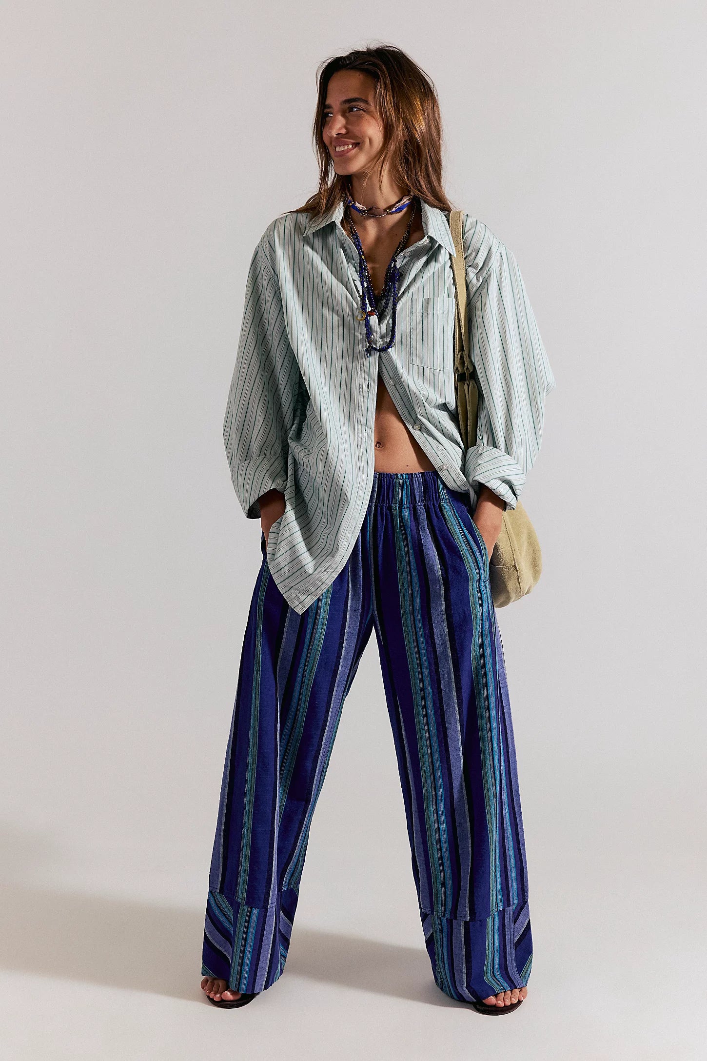 Days End Solar Linen Stripe - Navy Combo