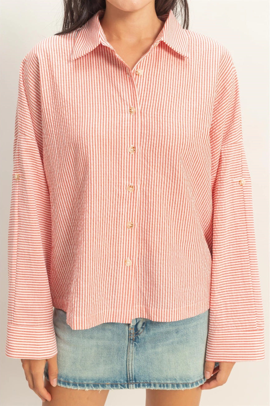 Woven Button Down Tops Double Zero