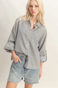 Woven Button Down Tops Double Zero