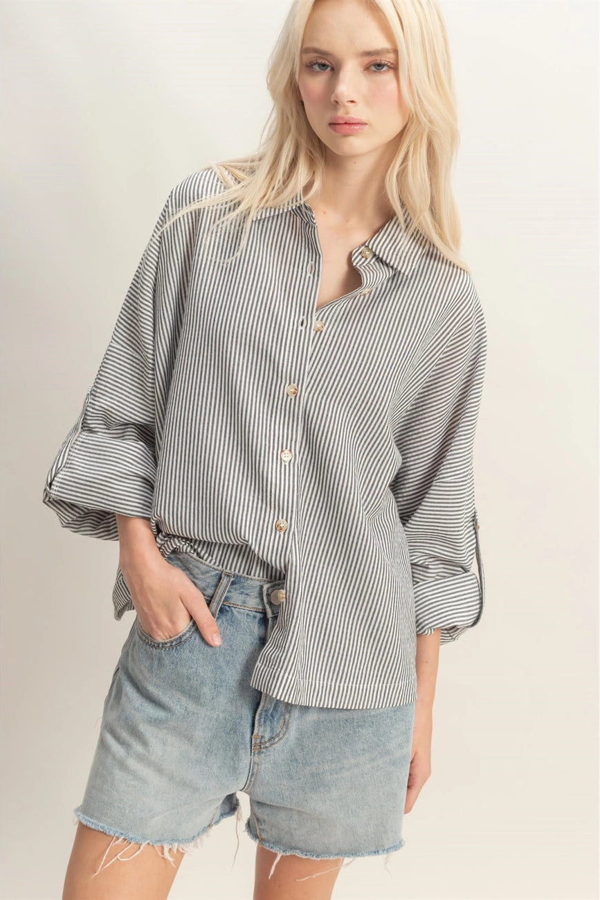 Woven Button Down Tops Double Zero