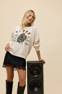 Elton John Rainbow Piano Vintage Raglan Sweatshirt Sweaters Daydreamer