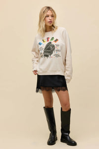 Elton John Rainbow Piano Vintage Raglan Sweatshirt Sweaters Daydreamer