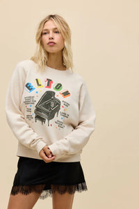 Elton John Rainbow Piano Vintage Raglan Sweatshirt Sweaters Daydreamer