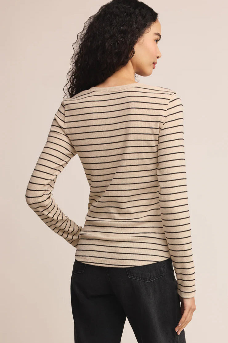 Eve Stripe Henley Tops Z Supply