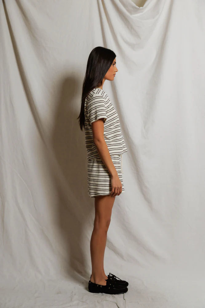 Eve Loop Terry Stripe Short Sleeve Shirt