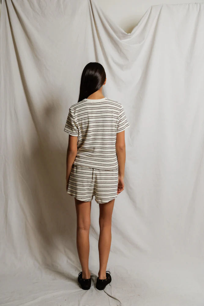Eve Loop Terry Stripe Short Sleeve Shirt