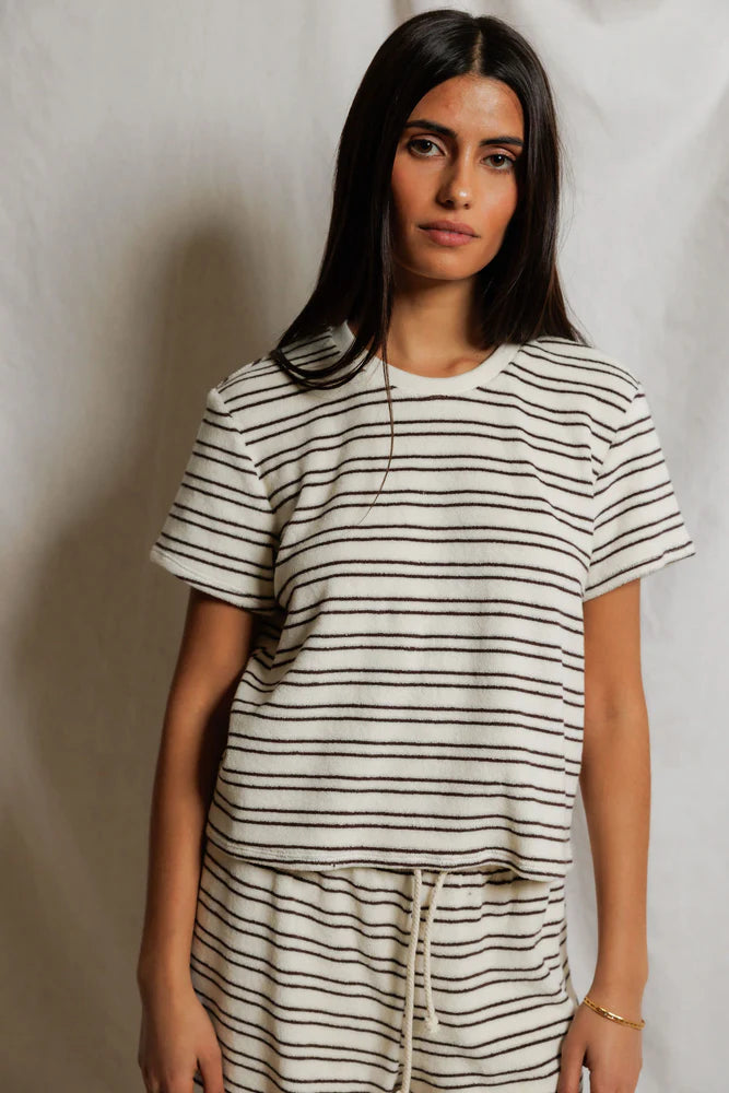 Eve Loop Terry Stripe Short Sleeve Shirt