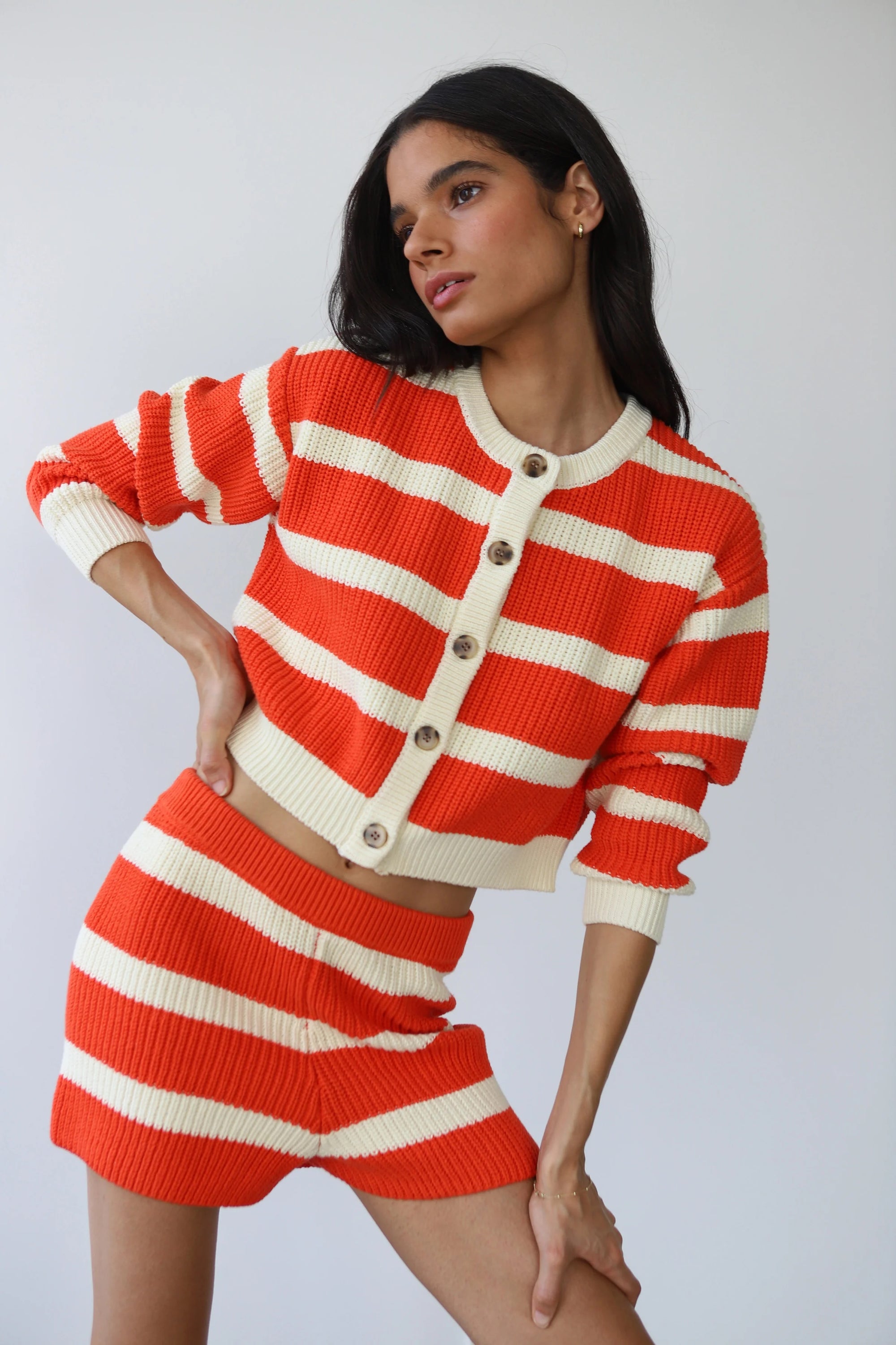 Fiona Cardigan - Poppy Stripe Sweaters Callahan