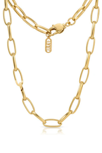 Gabore Paperclip Chain Necklace 14kt Gold and White Gold Plated Jewelry Jurate