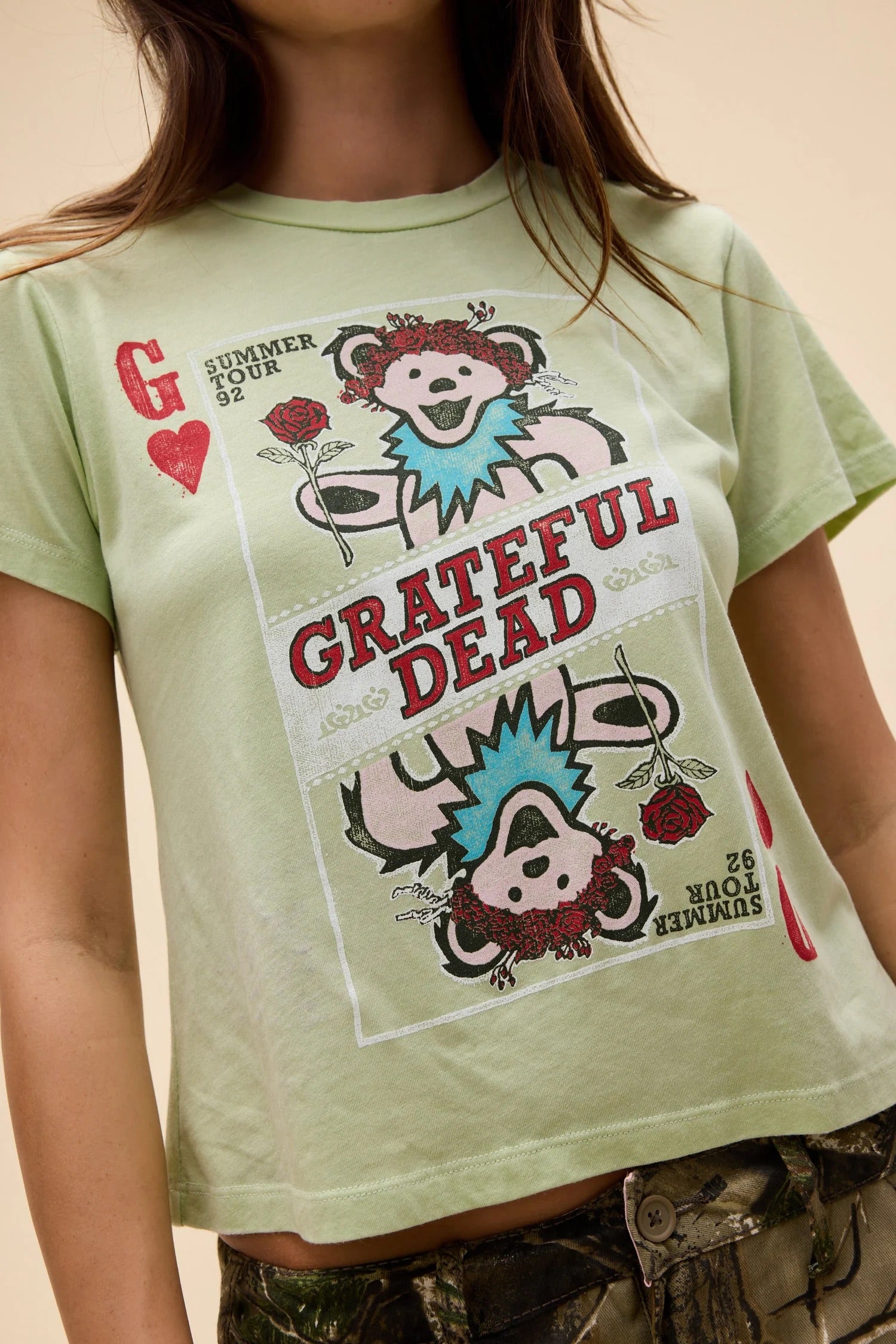 Grateful Dead Playing Card Burnout Vintage Tee Tops Daydreamer
