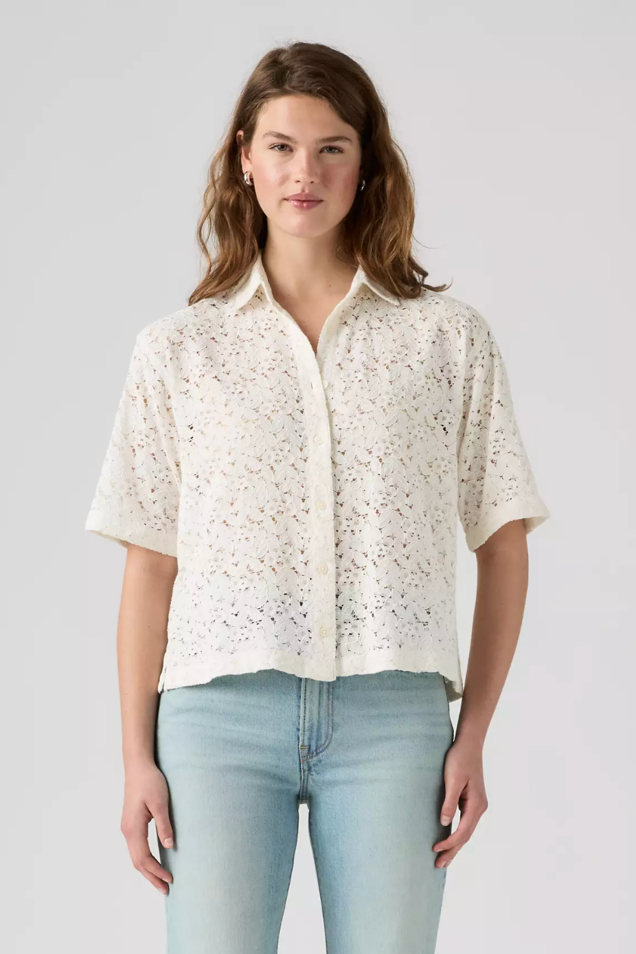 Harlie Short Sleeve Lace Shirt