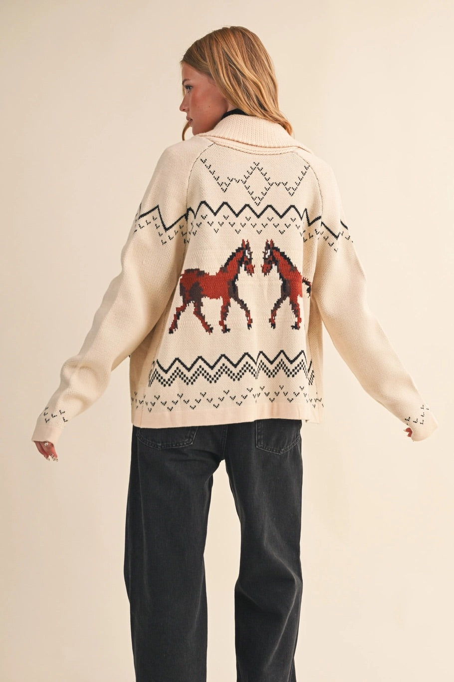 Horse Portrait Cardigan Sweaters En Merci