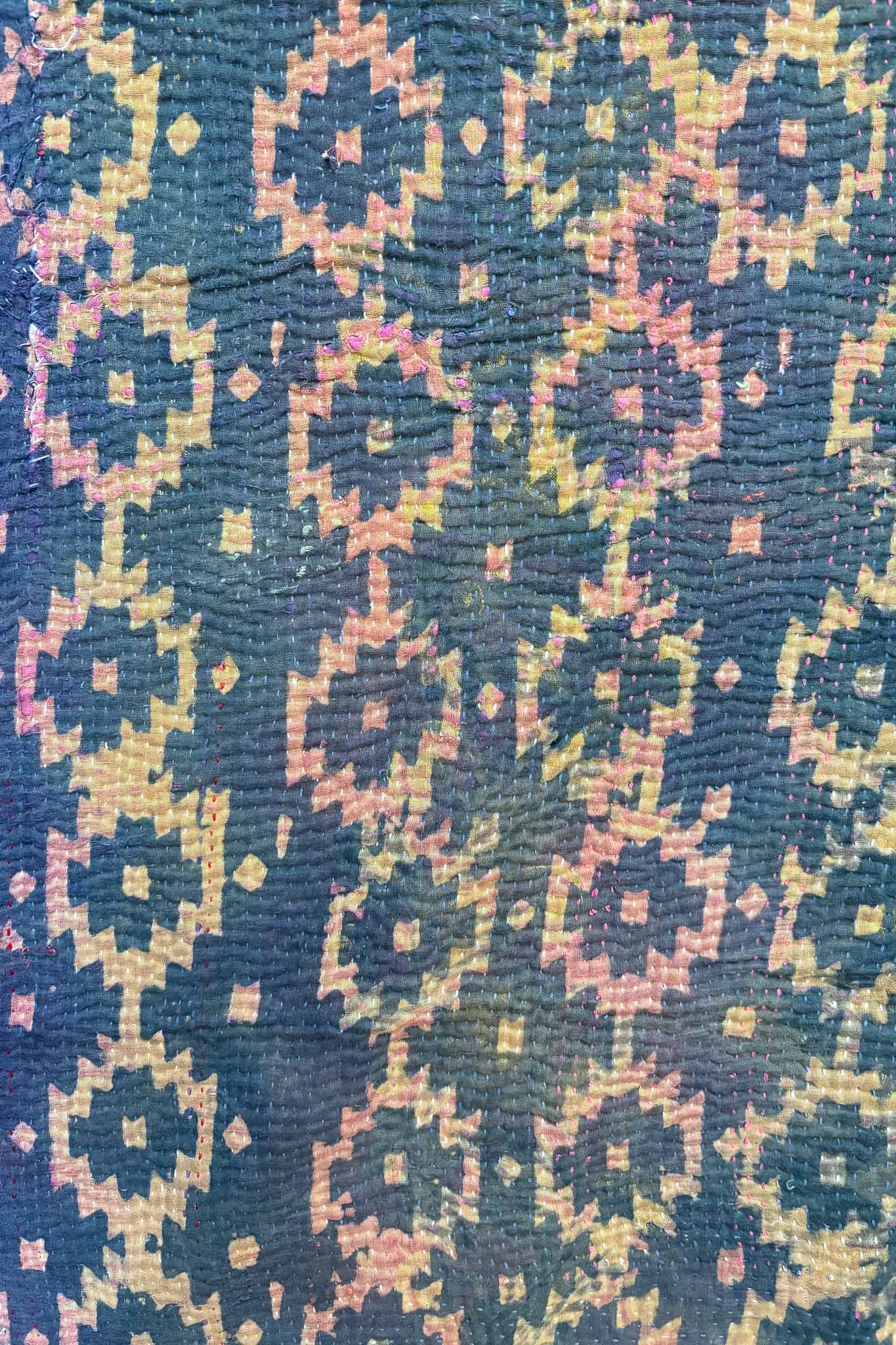 Indigo Kantha Blanket - Reversible Design