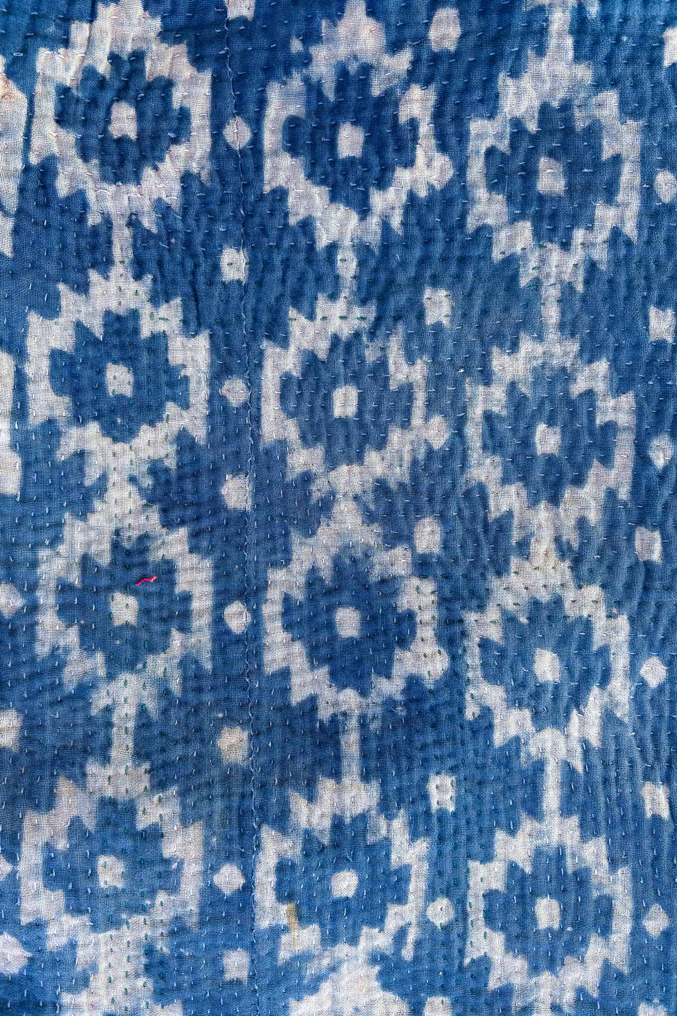 Indigo Kantha Blanket - Reversible Design