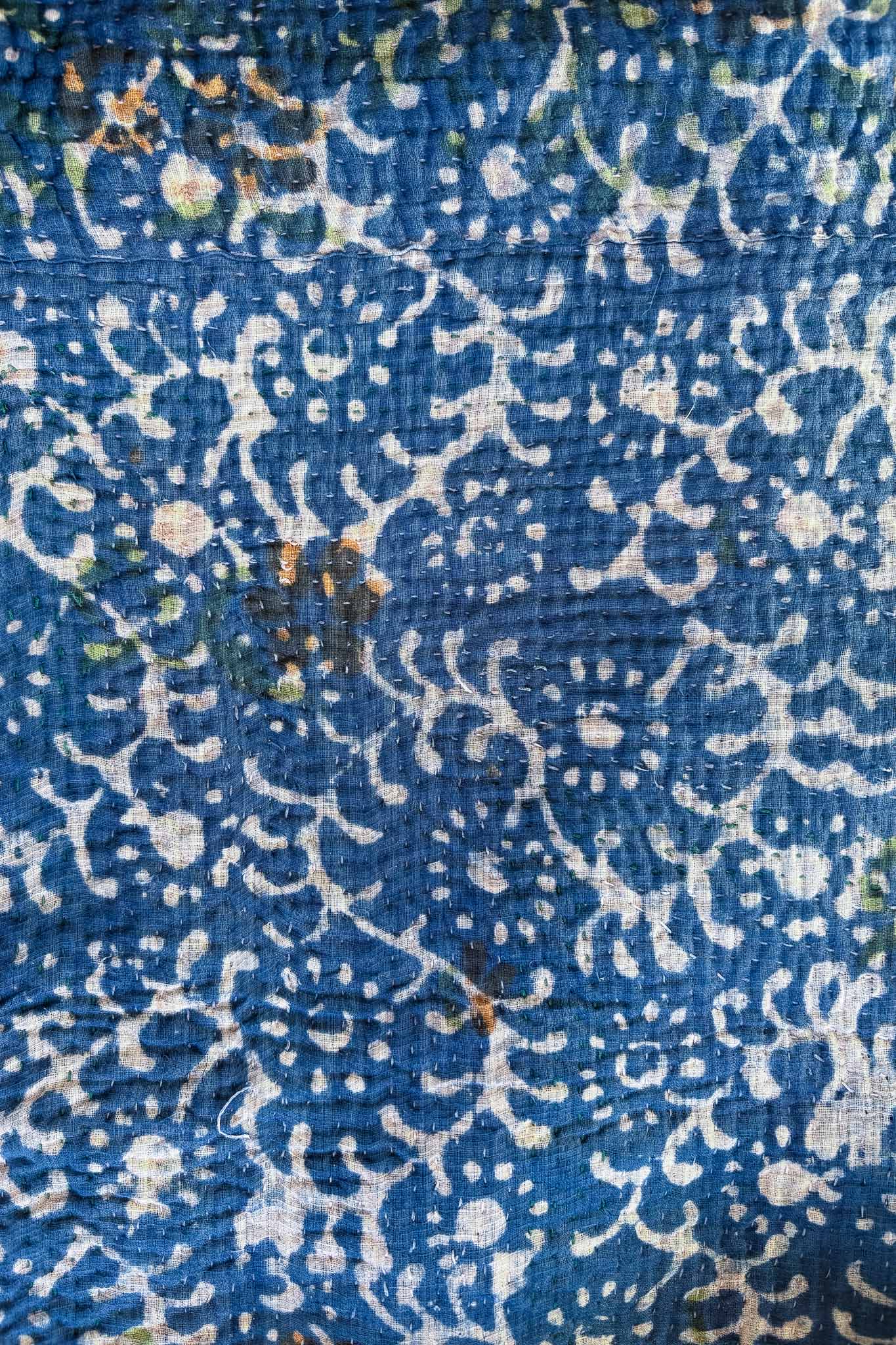 Indigo Kantha Blanket - Reversible Design