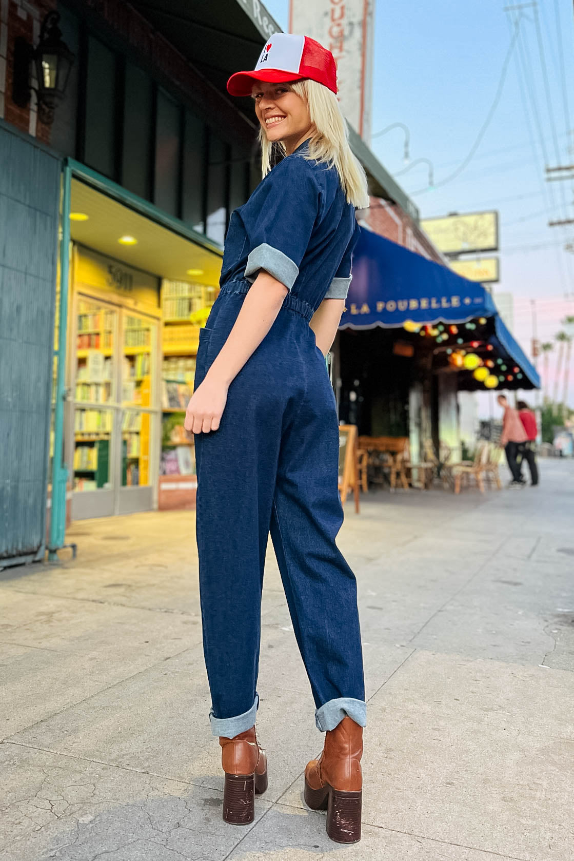 Denim Coverall Dresses Cameo