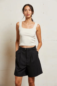 Kaitlyn Lux Rib Tank Tops Perfect White Tee