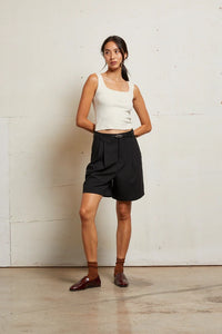 Kaitlyn Lux Rib Tank Tops Perfect White Tee