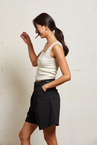 Kaitlyn Lux Rib Tank Tops Perfect White Tee