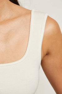 Kaitlyn Lux Rib Tank Tops Perfect White Tee