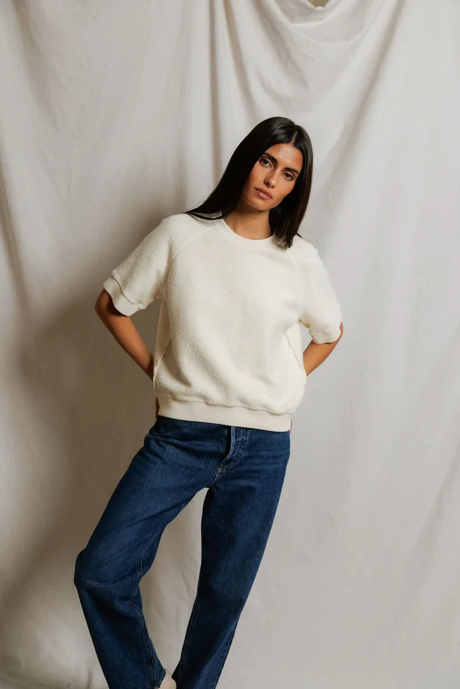 Kennedy Short Sleeve Crew Neck Sweatshirt Sweaters Perfect White Tee