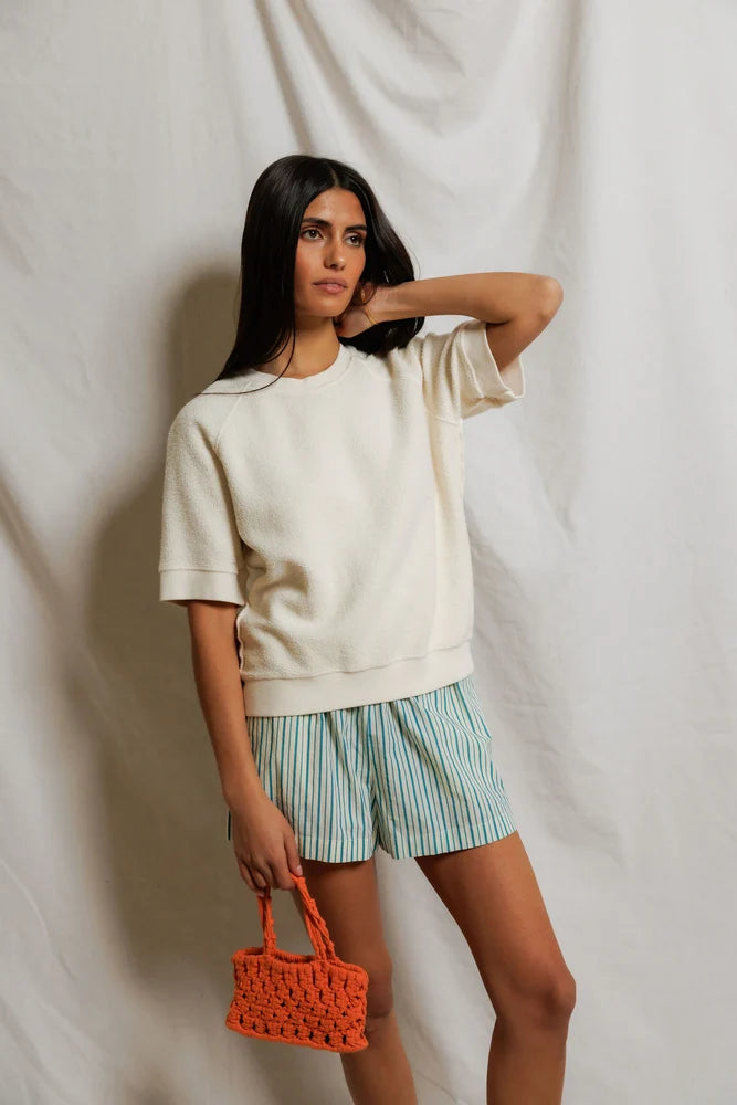 Kennedy Short Sleeve Crew Neck Sweatshirt Sweaters Perfect White Tee