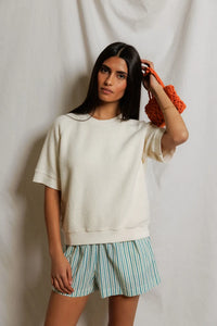 Kennedy Short Sleeve Crew Neck Sweatshirt Sweaters Perfect White Tee