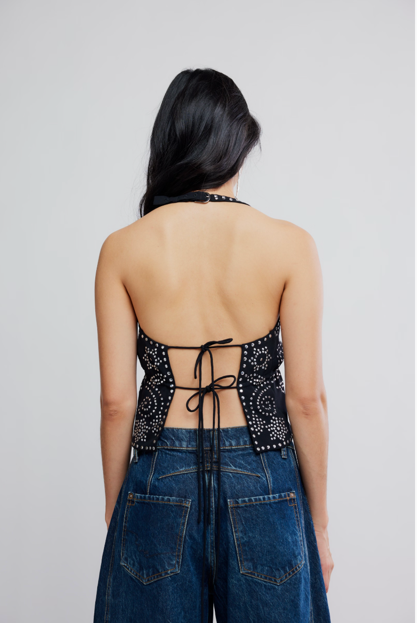 Kenzie Studded Halter Tops Free People
