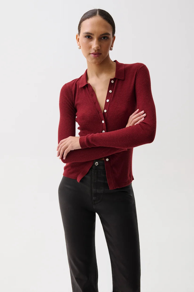 Korey Merino Blend Featherweight Rib Cardigan