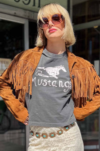 Smoked Paprika Suede Fringe Jacket Outerwear Blank NYC