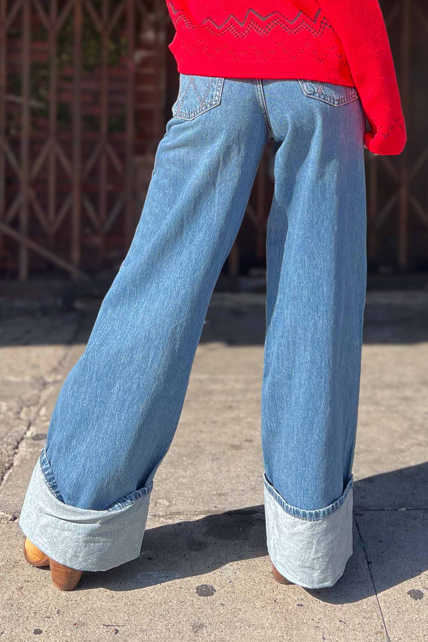 Wrangler Retro Bailey Wide Leg Cuff Jean - Milena