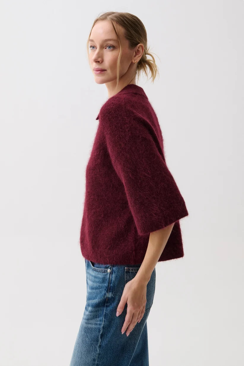 Nadya Alpaca Blend Boxy Polo Sweater
