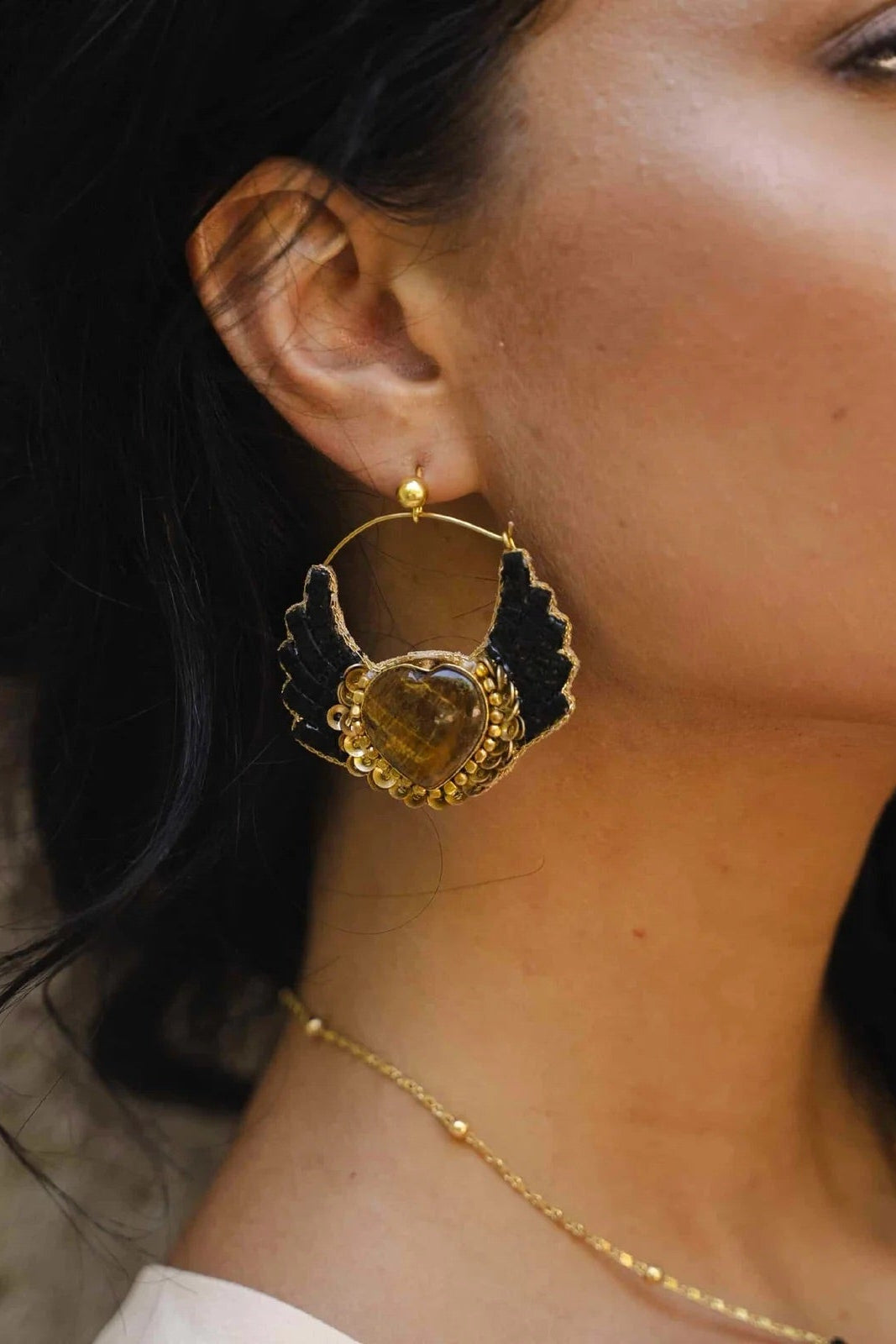 Ani Hoop - Black Lizard Jewelry Nahua