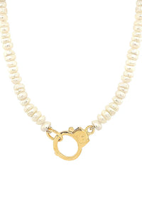 Naughty Beaded Pearl Necklace - 18k Gold Plated Brass Jewelry Jurate