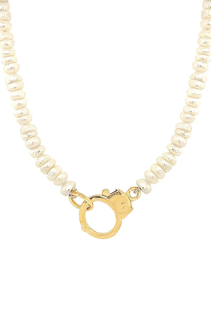 Naughty Beaded Pearl Necklace - 18k Gold Plated Brass Jewelry Jurate